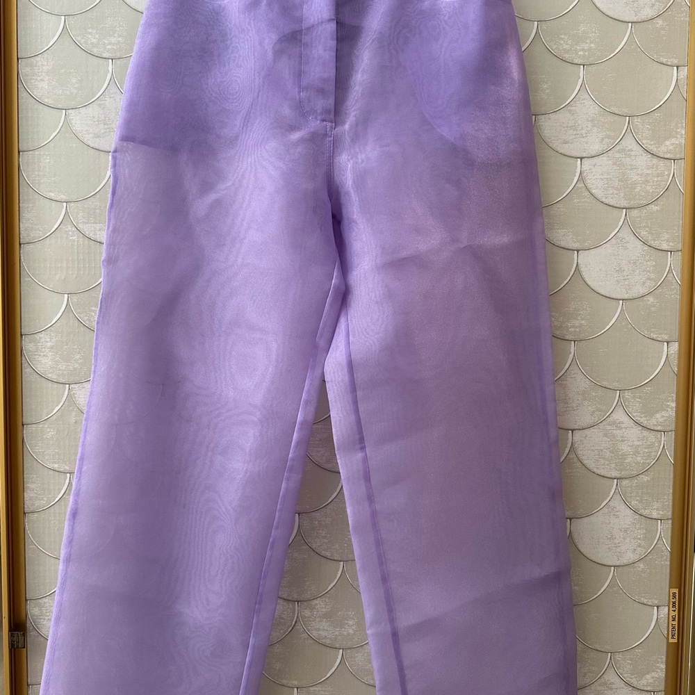 Nanushka Lilac Sheer Trousers